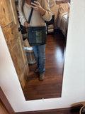 B329 Black Crossbody with green accents