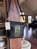 B329 Black Crossbody with green accents