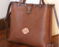 Medium size leather tote