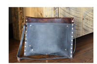 Two-tone pull-up leather envelope bag B28